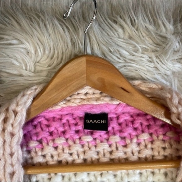 Saachi Mayflower Rainbow Chunky Knit Cardigan‎ One Size - Picture 4 of 6